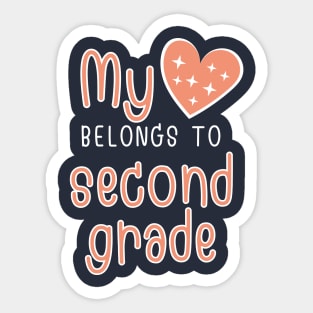 My Heart Belongs to Second Grade Sticker